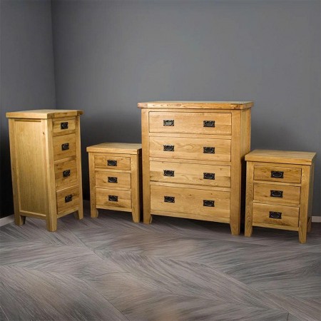 PPS Oak : Tủ Gỗ Sồi 05 Ngăn Kéo Đứng